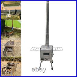 Outdoor Wood Burning Stove Portable Camp Tent Picnic Grill Cooking Heating Stove