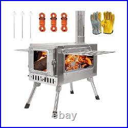 Outdoor Wood Burning Stove, Portable with Chimney Pipe for Cooking, Camping Outdoor Wood Burning Stove, Portable with Chimney Pipe for Cooking, Camping