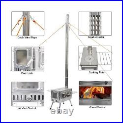 Outdoor Wood Burning Stove, Portable with Chimney Pipe for Cooking, Camping Outdoor Wood Burning Stove, Portable with Chimney Pipe for Cooking, Camping