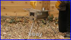 Outdoor Wood Burning Stove Small Portable Tent Heater Camping Cooking with Pipe