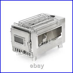 Outdoor Wood Burning Stove Tent Stove With Chimney Pipe For Cooking Camping GS0