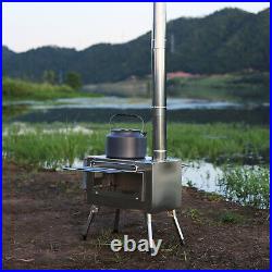 Outdoor Wood Burning Stove Tent Stove With Chimney Pipe For Cooking Camping GS0