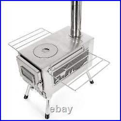 Outdoor Wood Burning Stove Tent Stove With Chimney Pipe For Cooking Camping GS0