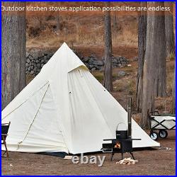 Outdoor Wood Stove with 3 Interlocking Stove Pipes for Home Camping Tent Cooking