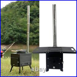 Outdoor Wood Stove with 3 Interlocking Stove Pipes for Home Camping Tent Cooking