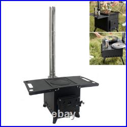 Outdoor Wood Stove with 3 Interlocking Stove Pipes for Home Camping Tent Cooking