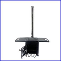 Outdoor Wood Stove with 3 Interlocking Stove Pipes for Home Camping Tent Cooking