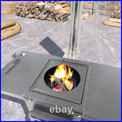Outdoor Wood Stove with 3 Interlocking Stove Pipes for Home Camping Tent Cooking