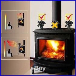 PYBBO 5 Blades Wood Burning Stove Fireplace Fan Improved Silent Motors Heat P