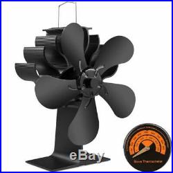 PYBBO 5 Blades Wood Burning Stove Fireplace Fan Improved Silent Motors Heat Powe