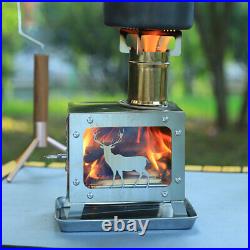 Picnic Cooking Stove Fire Wood Heater Stainless Steel for Outdoor for Stay Warm