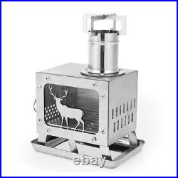 Picnic Cooking Stove Fire Wood Heater Stainless Steel for Outdoor for Stay Warm