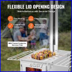 Portable 80 Inch Stainless Steel Wood Burning Camping Stove with Chimney Pipes Portable 80 Inch Stainless Steel Wood Burning Camping Stove with Chimney Pipes