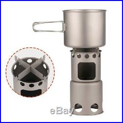 Portable BBQ Grill Camping Stove Outdoor Barbecue Wood Burning Stove Titanium