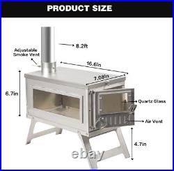 Portable Backpacking Stove Wood Burning Camp Stove with 8.2Ft Storable Chimney a