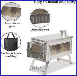 Portable Backpacking Stove Wood Burning Camp Stove with 8.2Ft Storable Chimney a