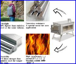 Portable Backpacking Stove Wood Burning Camp Stove with 8.2Ft Storable Chimney a