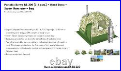 Portable Banya RB-200 (3-4 pers.) + Wood Stove + Steam Generator + Bag, Syberia