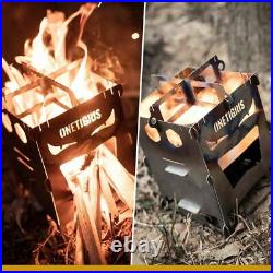 Portable Camping Firewood Stove Wood Burning Splicing Furnace Picnic Cooking Us