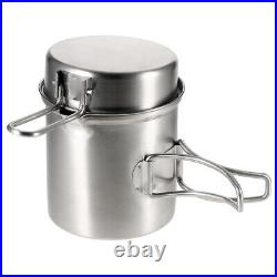 Portable Camping Stove Combo Wood Burning Stove and Cooking Pot Set for G0U6