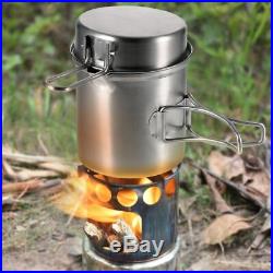 Portable Camping Stove Wood Burning Cooking Pot Outdoor Fishing Hiking Traveling