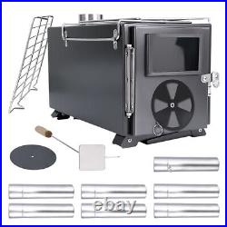 Portable Camping Stove Wood Burning Outdoor Camp Tent Stove Titanium Surface, US Portable Camping Stove Wood Burning Outdoor Camp Tent Stove Titanium Surface, US
