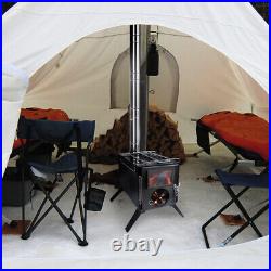 Portable Camping Stove Wood Burning Outdoor Camp Tent Stove Titanium Surface, US Portable Camping Stove Wood Burning Outdoor Camp Tent Stove Titanium Surface, US