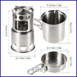 Portable Camping Stove Wood Burning Stove And Cooking Pot Set For Outdoor New