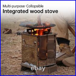 Portable Camping Wood Burning Stove Foldable Small Stainless Steel Tent Stove Portable Camping Wood Burning Stove Foldable Small Stainless Steel Tent Stove