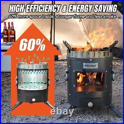 Portable Camping Wood Stove Outdoor Cooking BBQ Picnic Stove Garden Fire Pit