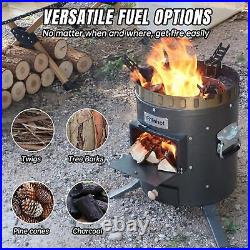 Portable Camping Wood Stove Outdoor Cooking BBQ Picnic Stove Garden Fire Pit