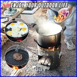 Portable Camping Wood Stove Outdoor Cooking BBQ Picnic Stove Garden Fire Pit