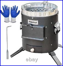 Portable Camping Wood Stove Outdoor Cooking BBQ Picnic Stove Garden Fire Pit