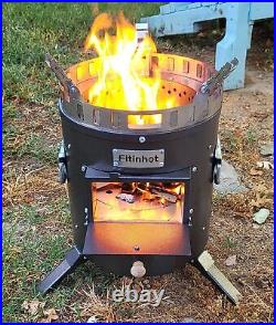 Portable Camping Wood Stove Outdoor Cooking BBQ Picnic Stove Garden Fire Pit