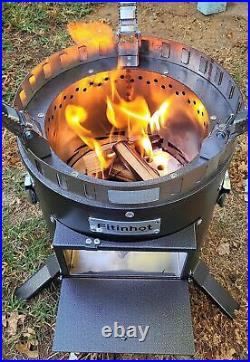 Portable Camping Wood Stove Outdoor Cooking BBQ Picnic Stove Garden Fire Pit