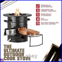 Portable Camping Wood Stove for Survival & Off-Grid Living Includes Bag &