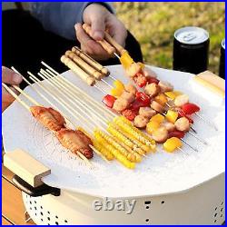 Portable Charcoal Grill Fireplace Round Firepit Bowl Wood Burning Camp Stove for
