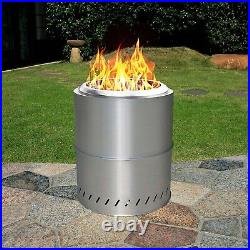 Portable Fireplace Tabletop Fire Pit Outdoor Stand Stainless Steel Stove Camping