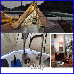 Portable Firewood Burning Camping Tent Shelter Stove Stainless Steel & Chimney