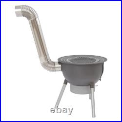 Portable Multifunction Wood Burning Stove with Grill Rack, Camping Wood Stove