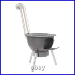 Portable Multifunction Wood Burning Stove with Grill Rack, Camping Wood Stove