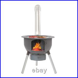 Portable Multifunction Wood Burning Stove with Grill Rack, Camping Wood Stove