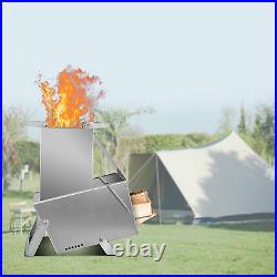 Portable Outdoor Wood Burning Rocket Stove for Camping and Hiking Easy Setup Cam