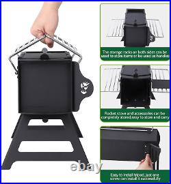Portable Rocket Stove for Camping, Wood Burning Camping Stove for Cooking, Collaps