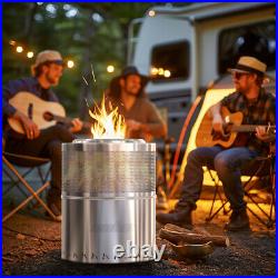 Portable Smokeless Fire Pit Wood Burning Outdoor Bonfire Stove with Carrying Bag