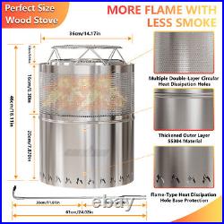 Portable Smokeless Fire Pit Wood Burning Outdoor Bonfire Stove with Carrying Bag