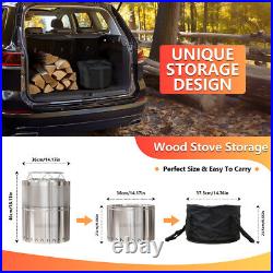 Portable Smokeless Fire Pit Wood Burning Outdoor Bonfire Stove with Carrying Bag