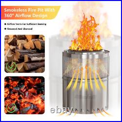 Portable Smokeless Fire Pit Wood Burning Outdoor Bonfire Stove with Carrying Bag