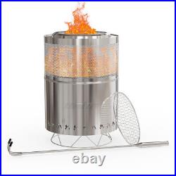 Portable Smokeless Fire Pit Wood Burning Outdoor Bonfire Stove with Carrying Bag