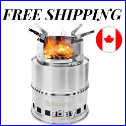 Portable Stainless Steel Wood Burning Hiking, Camp, Camping Stove